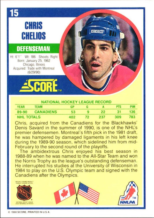 1990 Score Chris Chelios