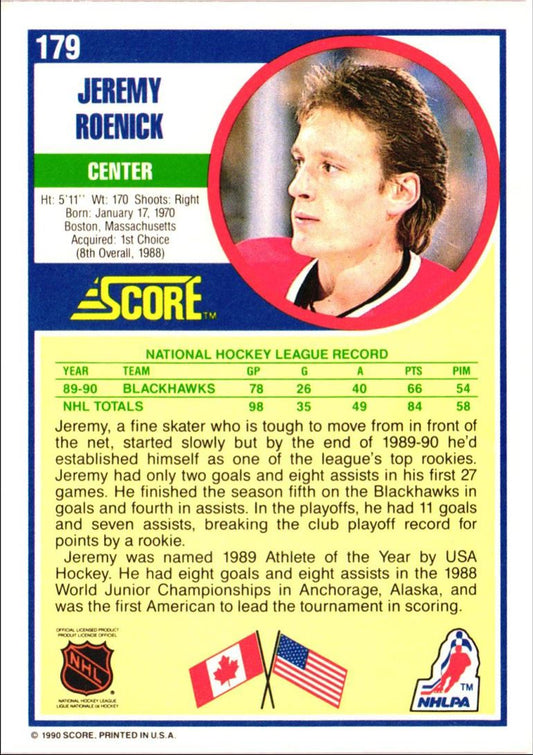 1990 Score Jeremy Roenick