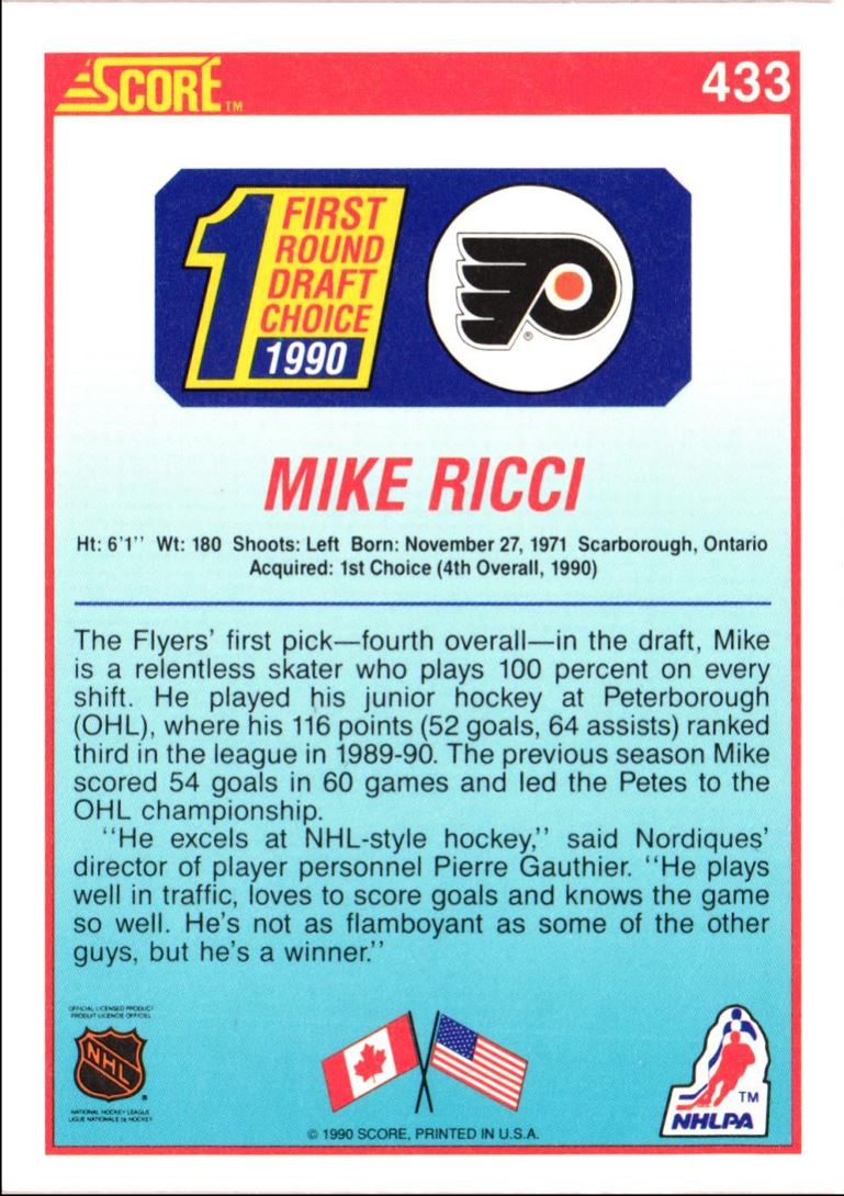 1990 Score Mike Ricci