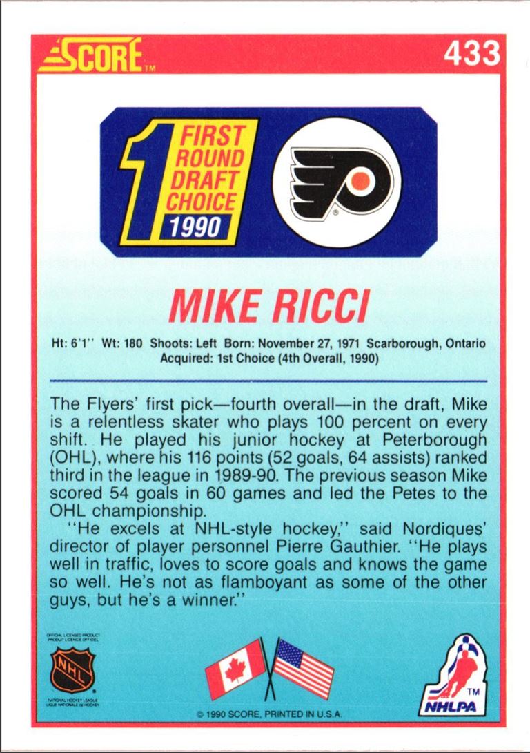 1990 Score Mike Ricci