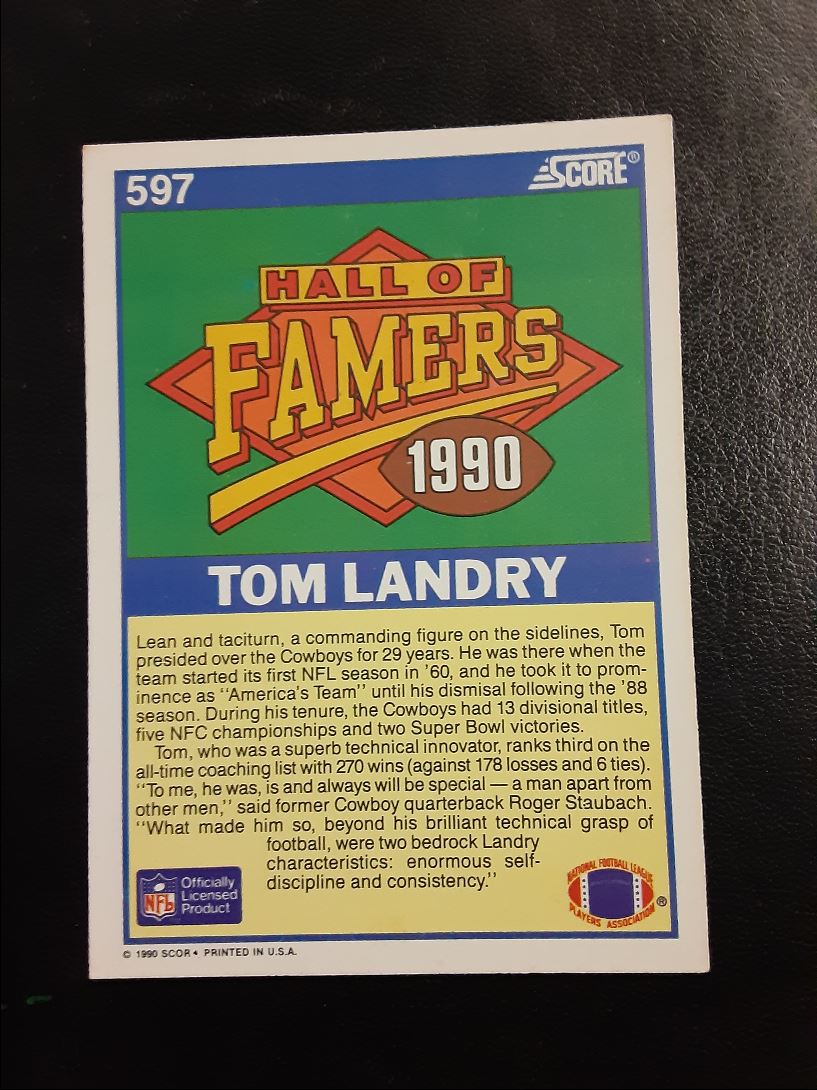 1990 Score Tom Landry