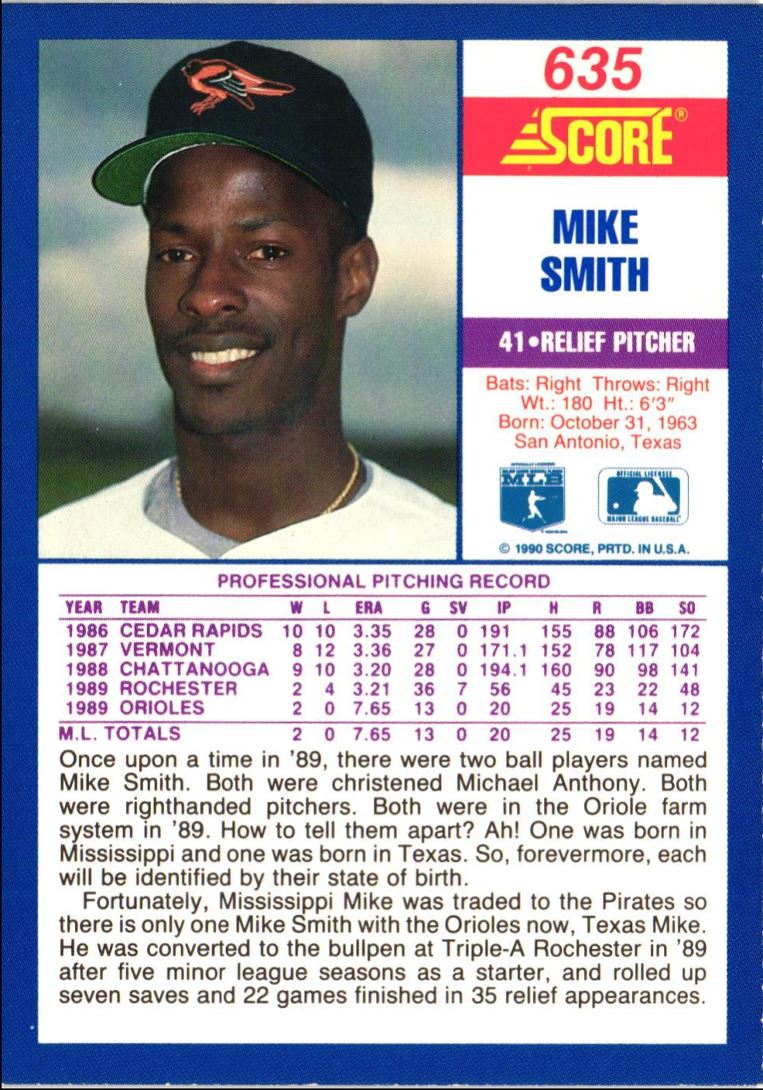 1990 Score Mike Smith
