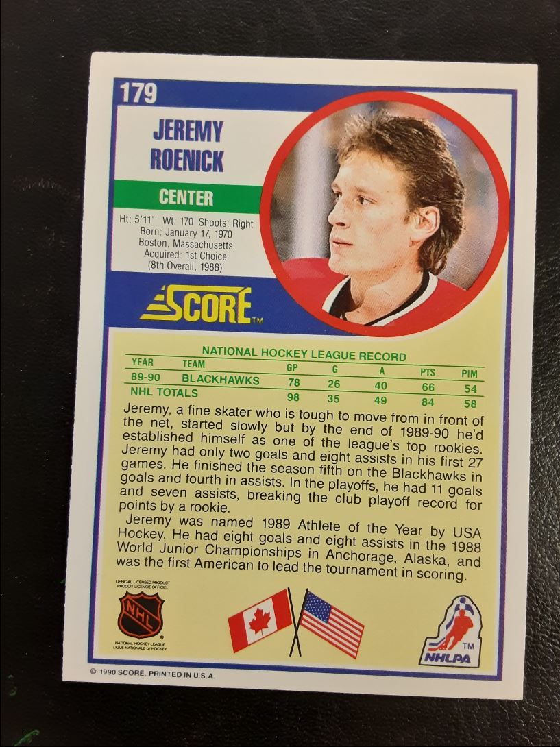 1990 Score American Jeremy Roenick