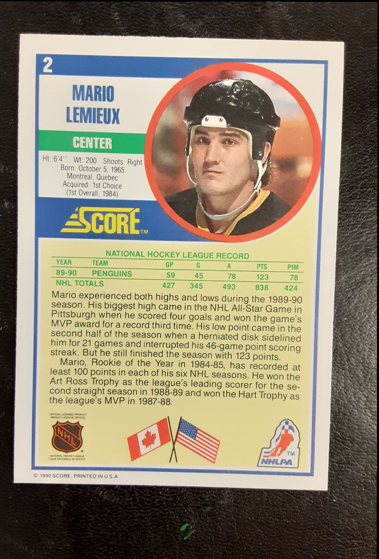 1990 Score American Mario Lemieux