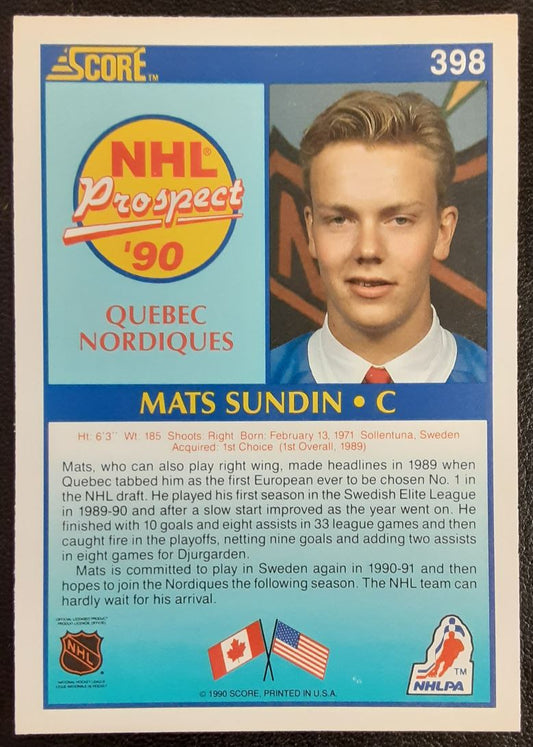 1990 Score American Mats Sundin