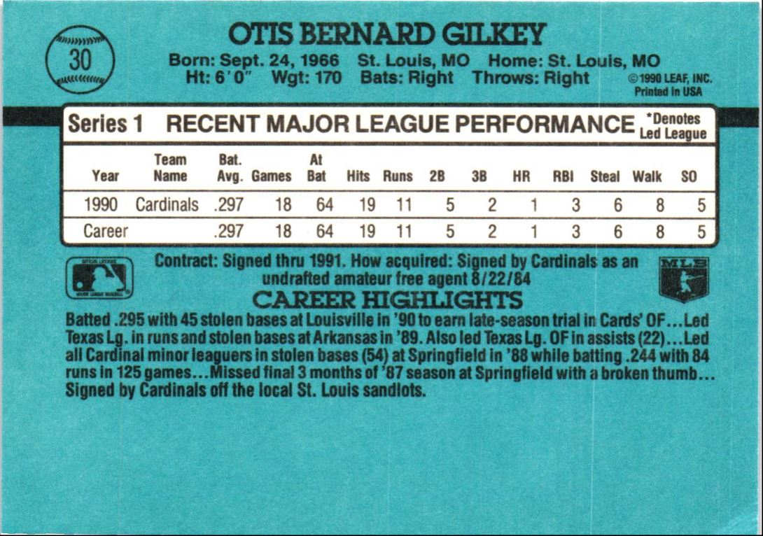1991 Donruss Bernard Gilkey