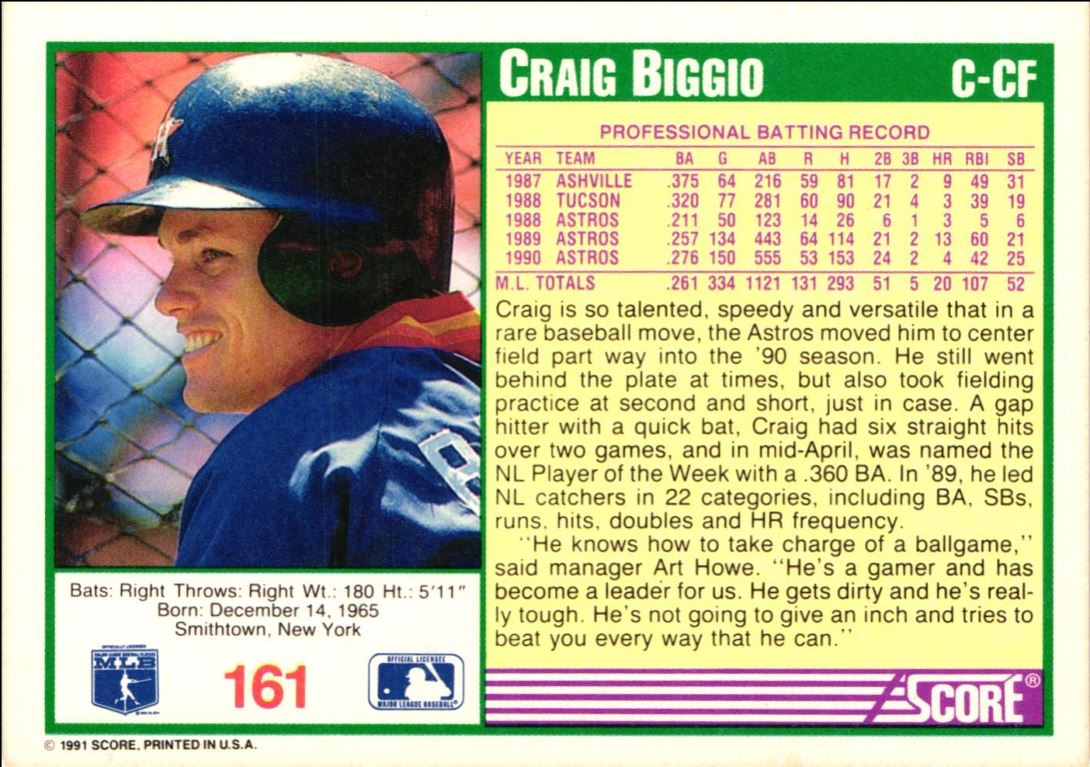 1991 Score Craig Biggio