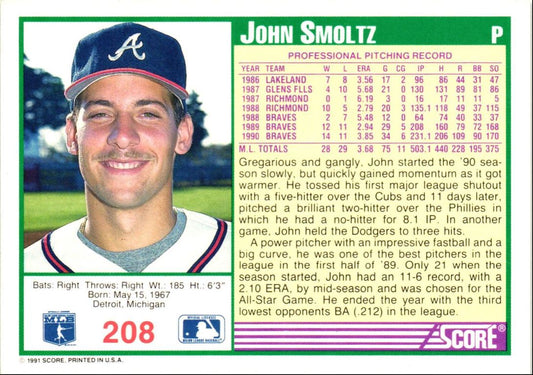 1991 Score John Smoltz