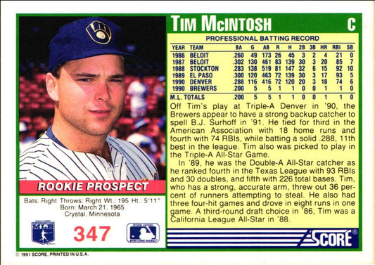 1991 Score Tim McIntosh