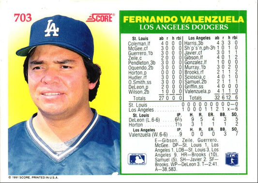 1991 Score Fernando Valenzuela