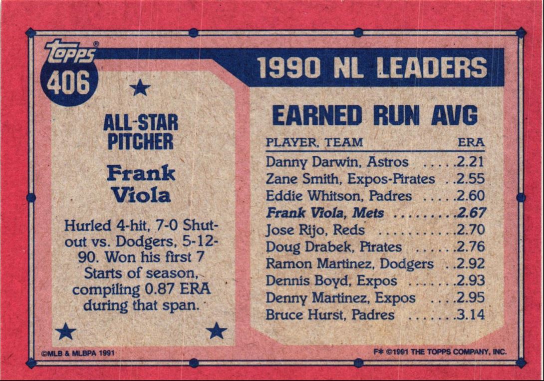 1991 Topps Frank Viola