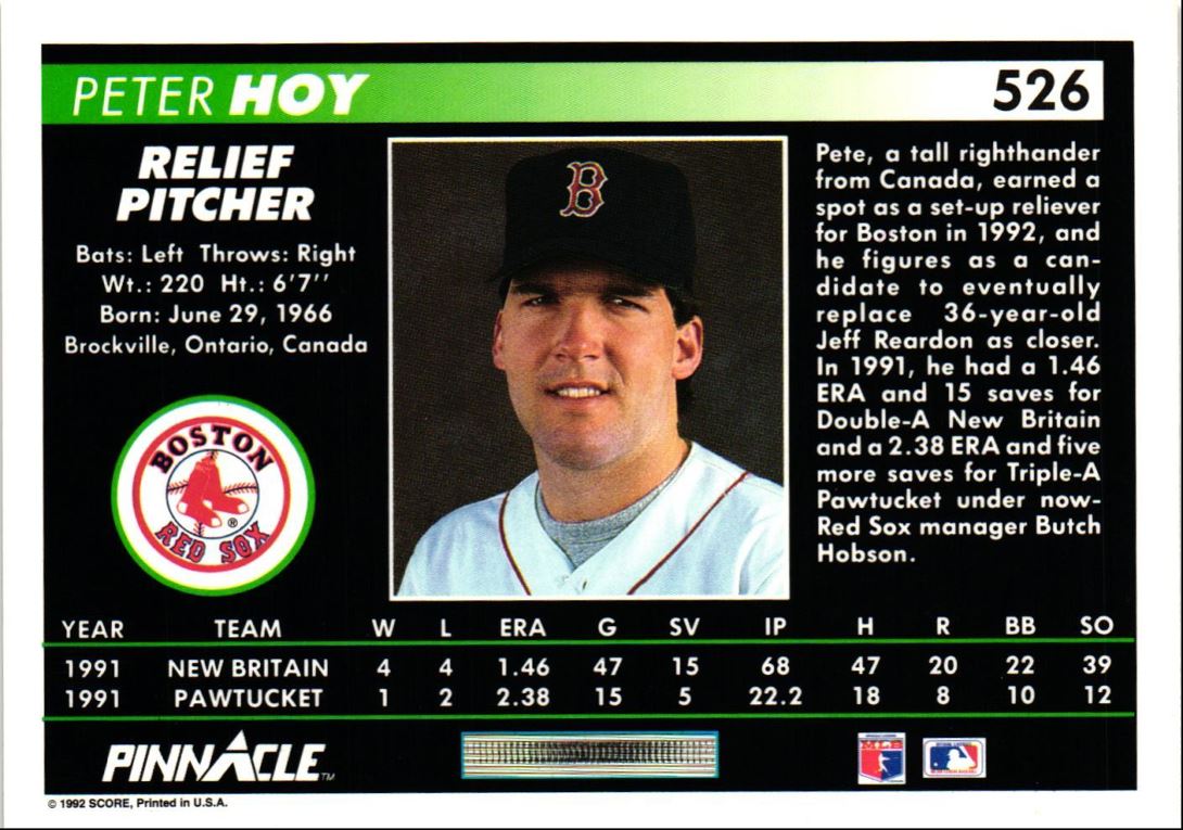 1992 Pinnacle Peter Hoy