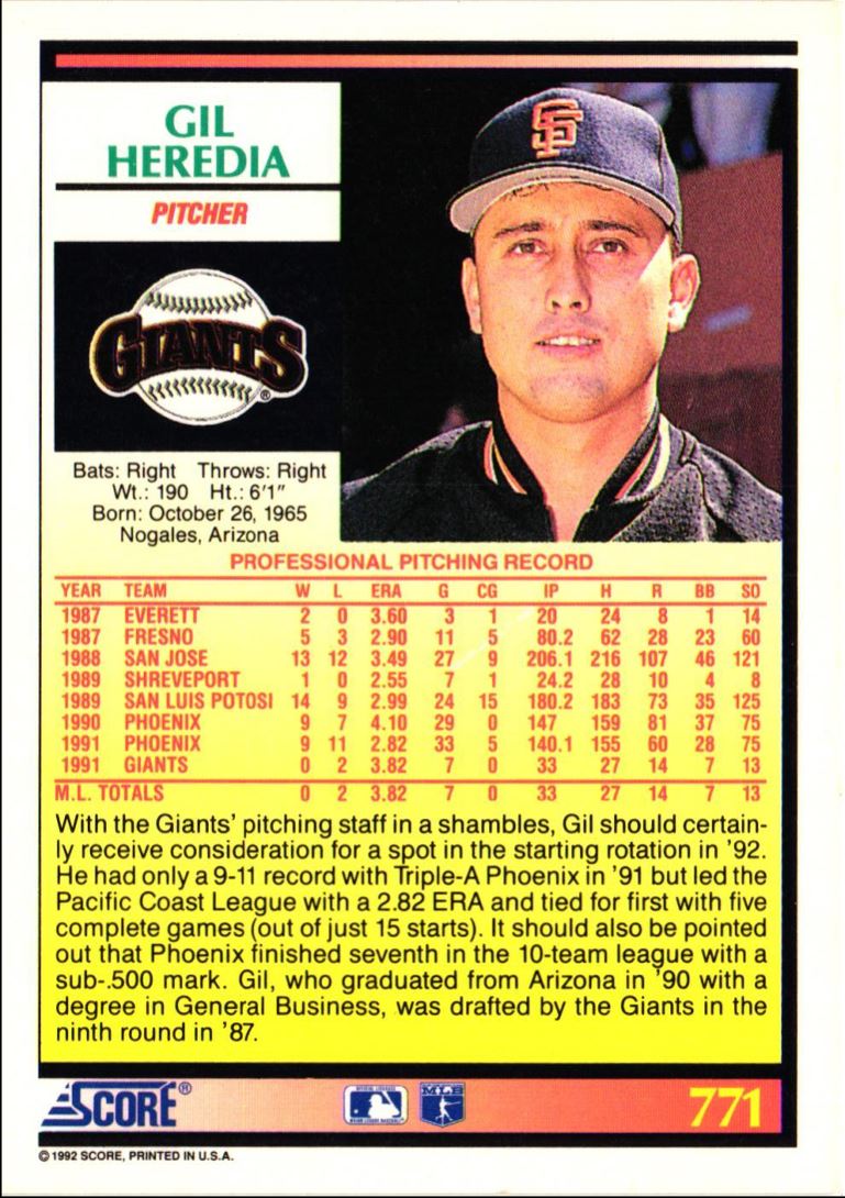 1992 Score Gil Heredia