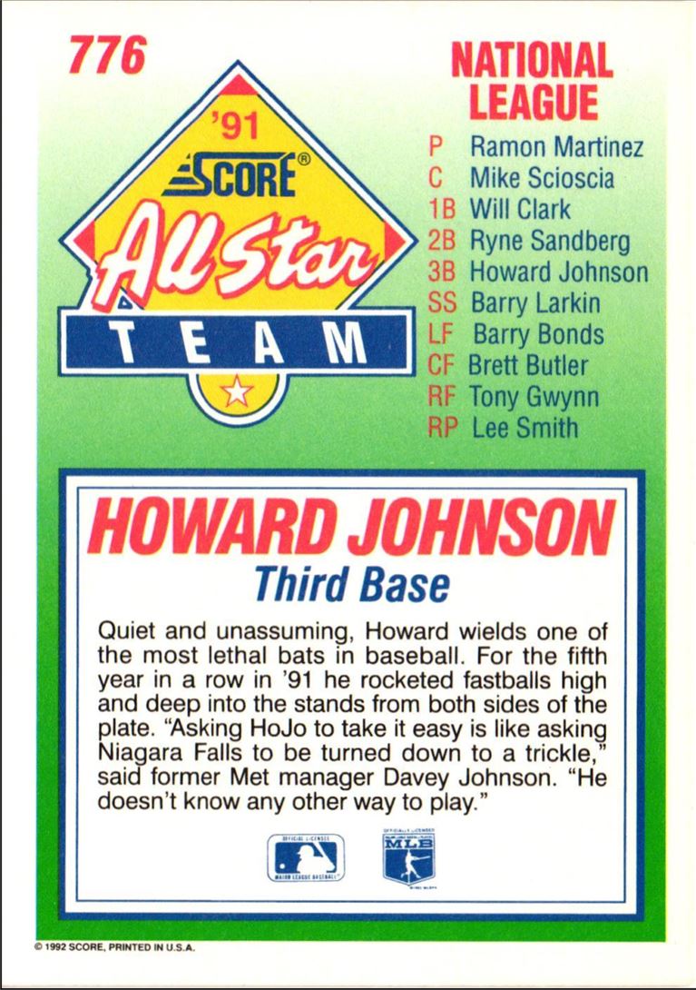 1992 Score Howard Johnson