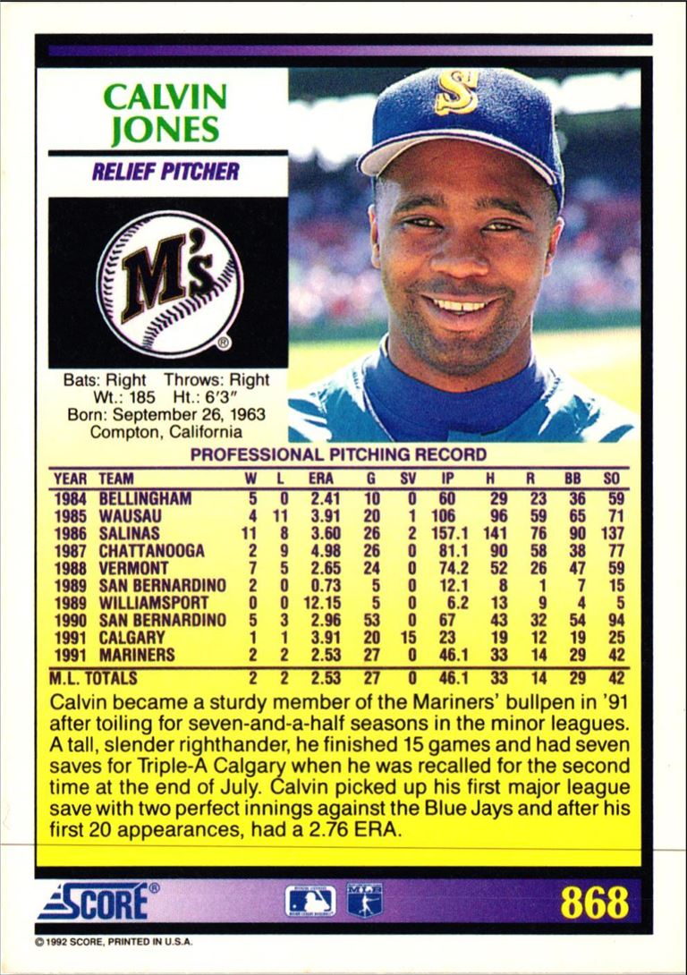 1992 Score Calvin Jones