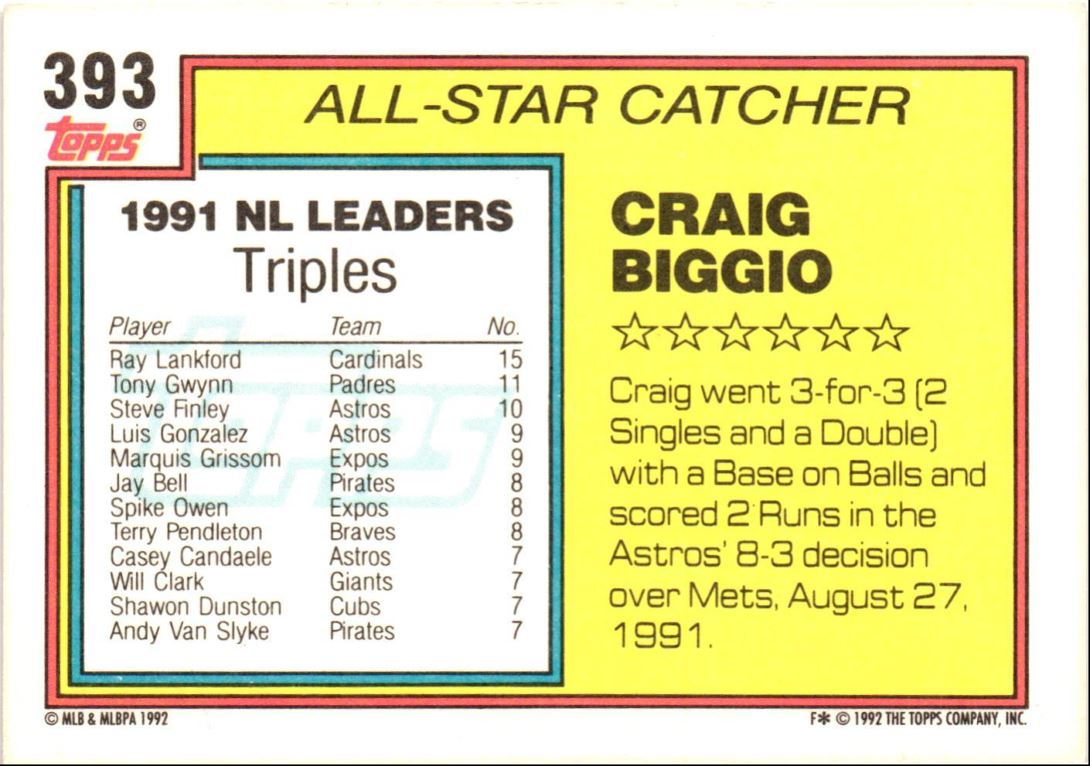 1992 Topps Craig Biggio