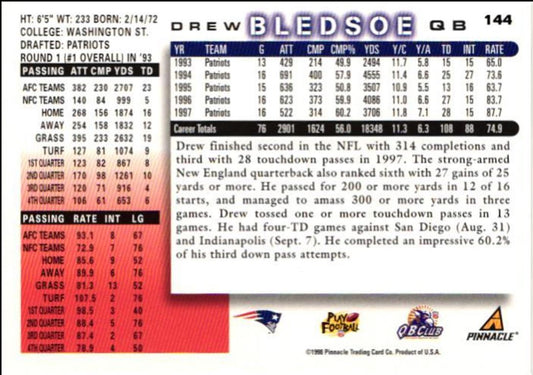 1998 Score Drew Bledsoe