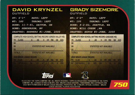 2001 Topps Dave Krynzel/Grady Sizemore