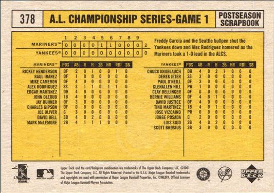 2001 Upper Deck Vintage Alex Rodriguez