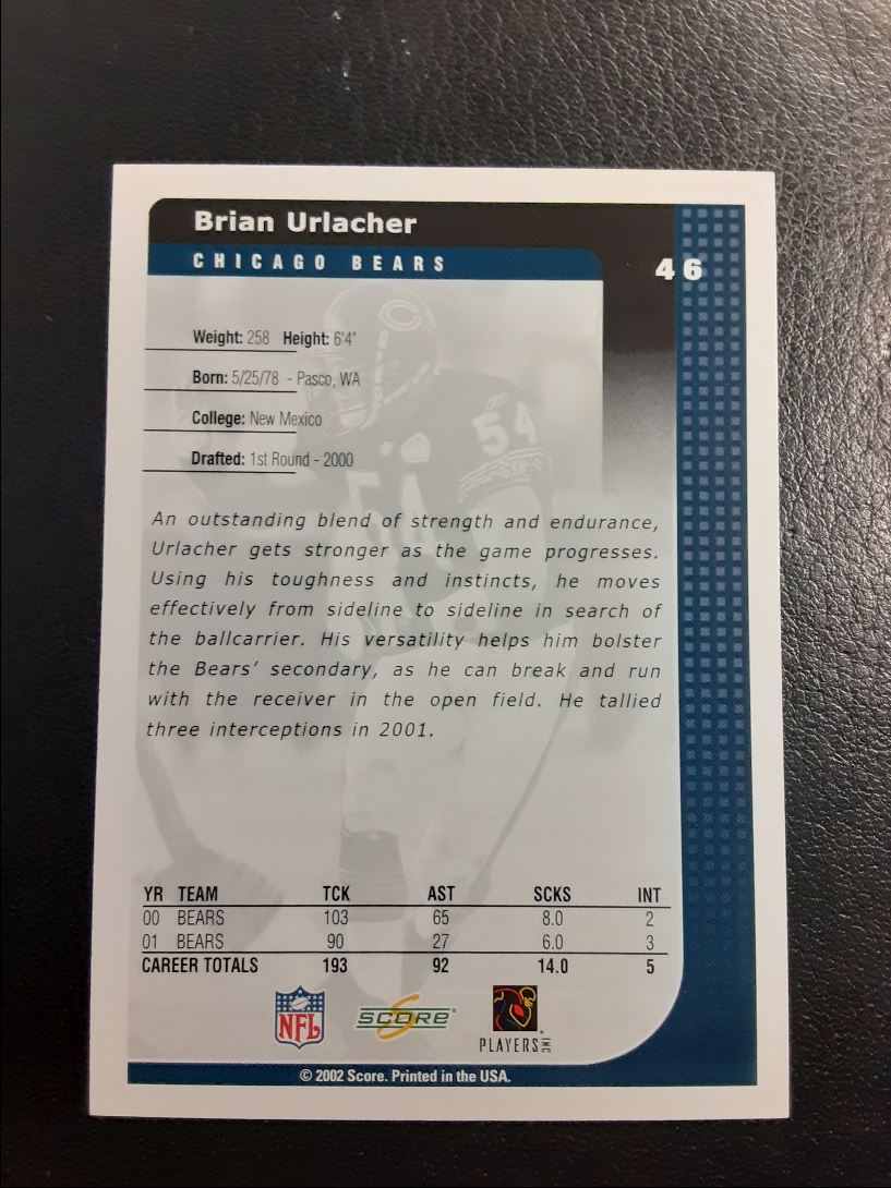 2002 Score Brian Urlacher