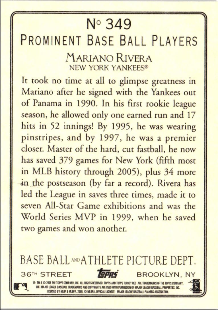 2006 Topps Turkey Red Mariano Rivera