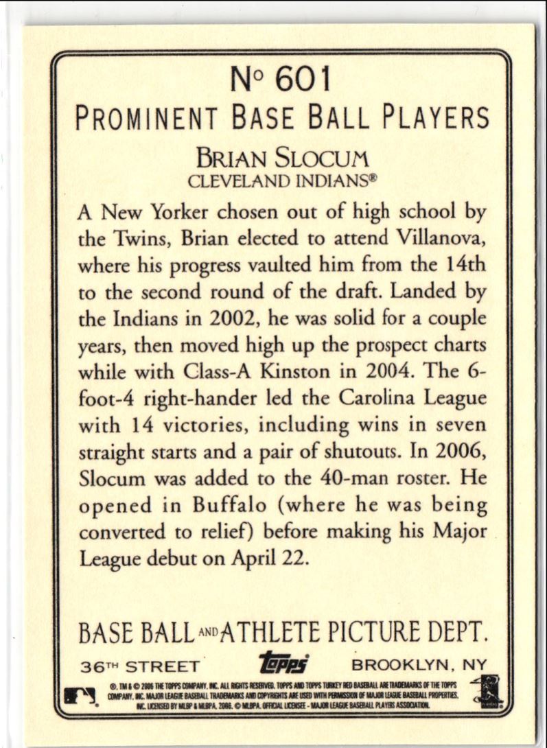 2006 Topps Turkey Red Brian Slocum