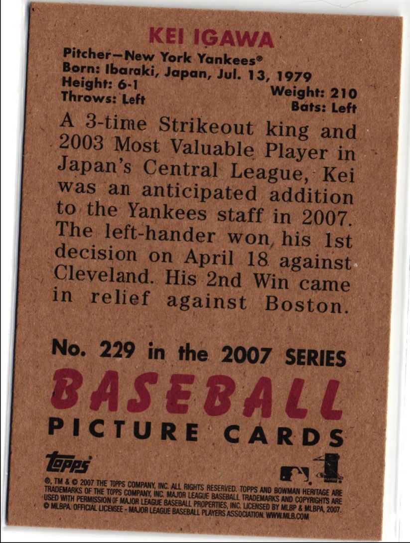 2007 Bowman Heritage Kei Igawa