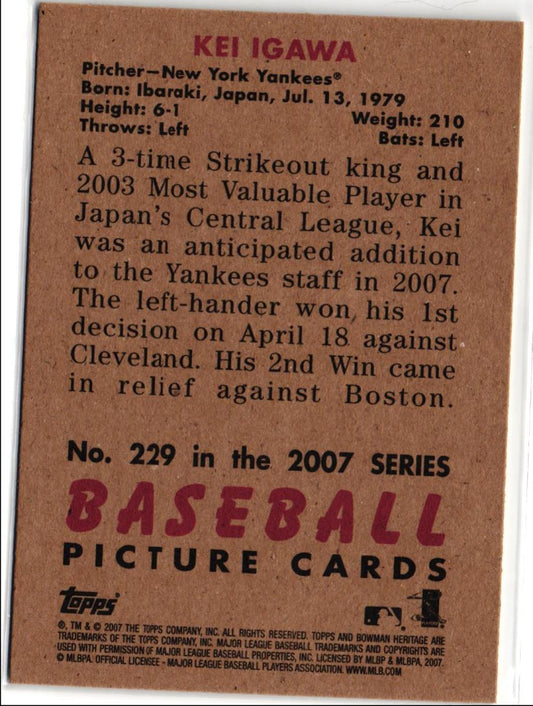 2007 Bowman Heritage Kei Igawa