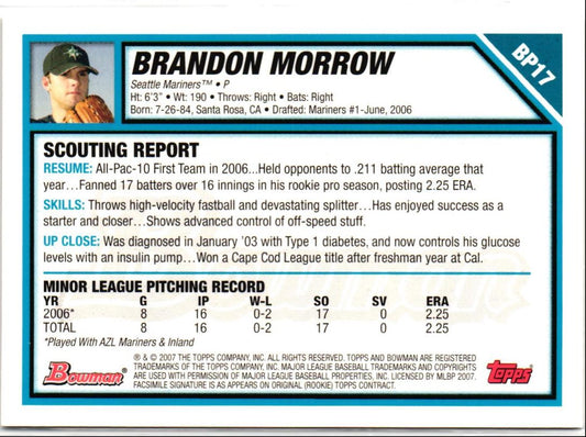 2007 Bowman Prospects Brandon Morrow