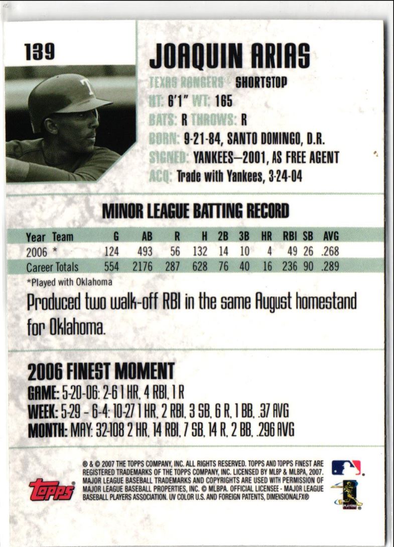 2007 Finest Joaquin Arias