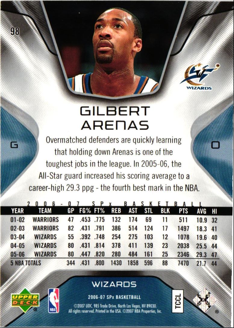 2007 SPx Gilbert Arenas