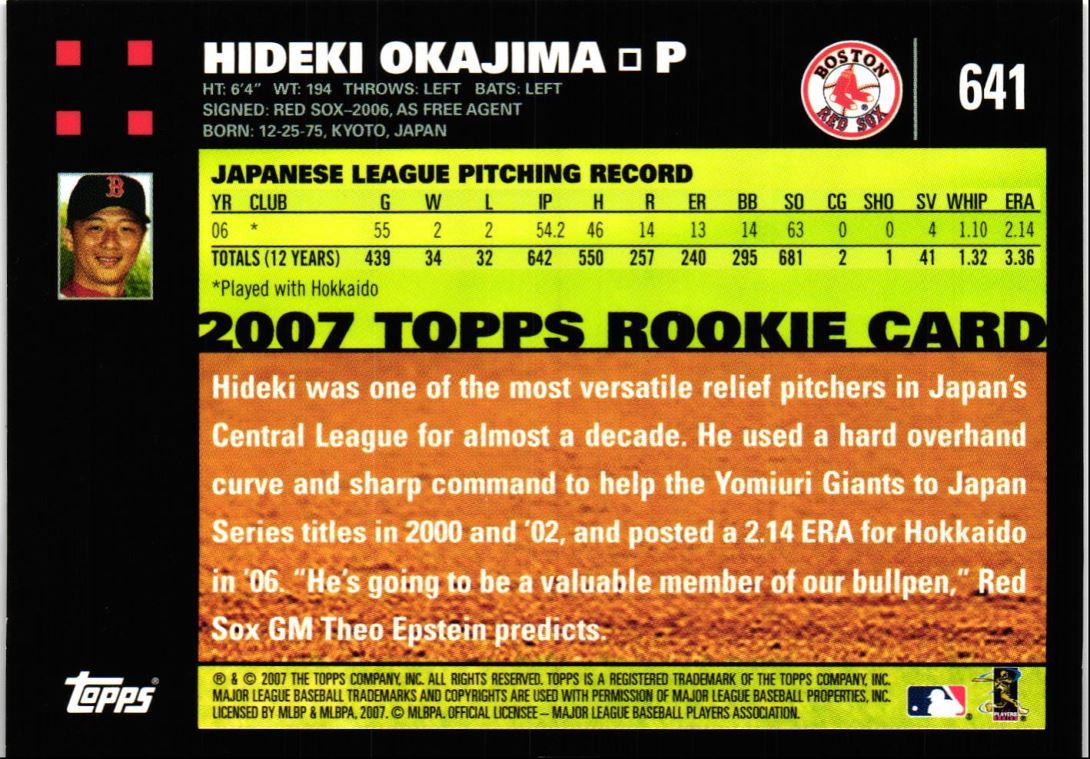 2007 Topps Hideki Okajima