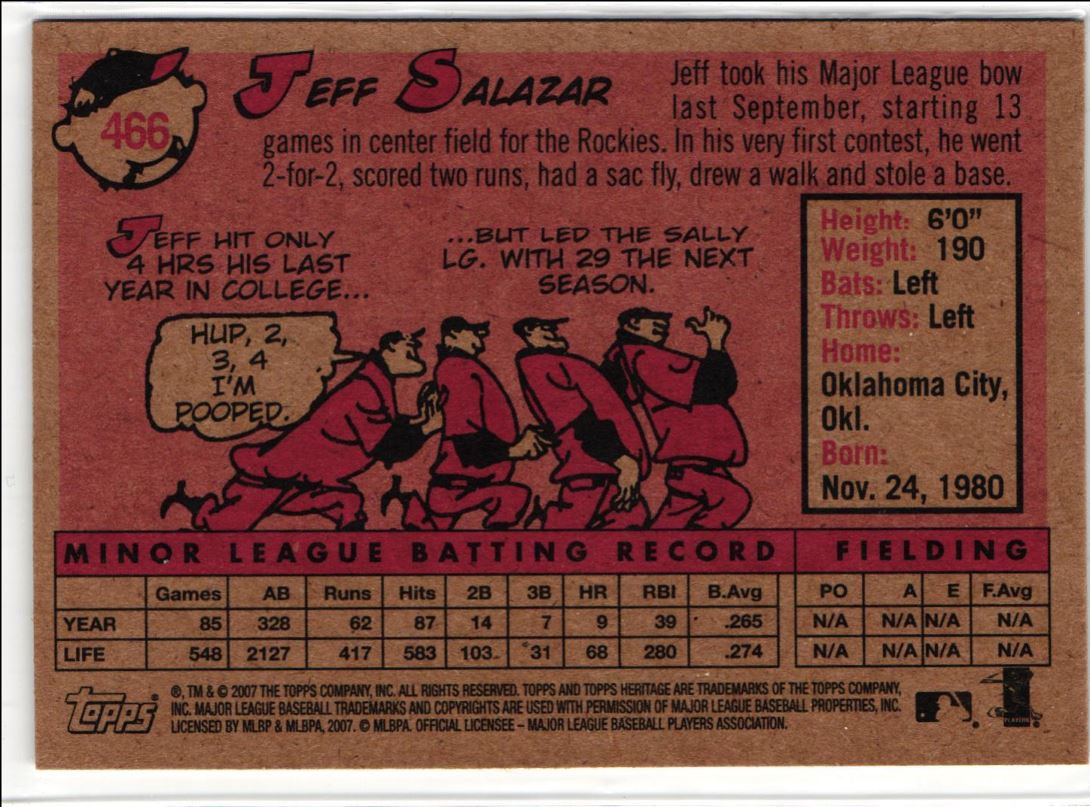 2007 Topps Heritage Jeff Salazar