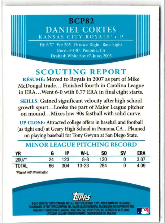2008 Bowman Chrome Prospects Daniel Cortes