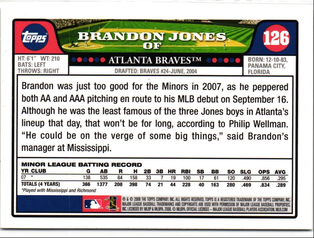 2008 Topps Brandon Jones