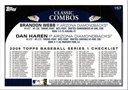 2009 Topps Black Brandon Webb/Dan Haren