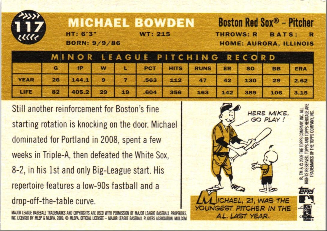 2009 Topps Heritage Michael Bowden
