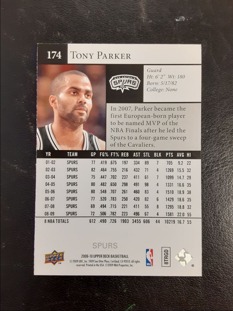 2009 Upper Deck Tony Parker