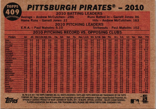 2011 Topps Heritage Pittsburgh Pirates