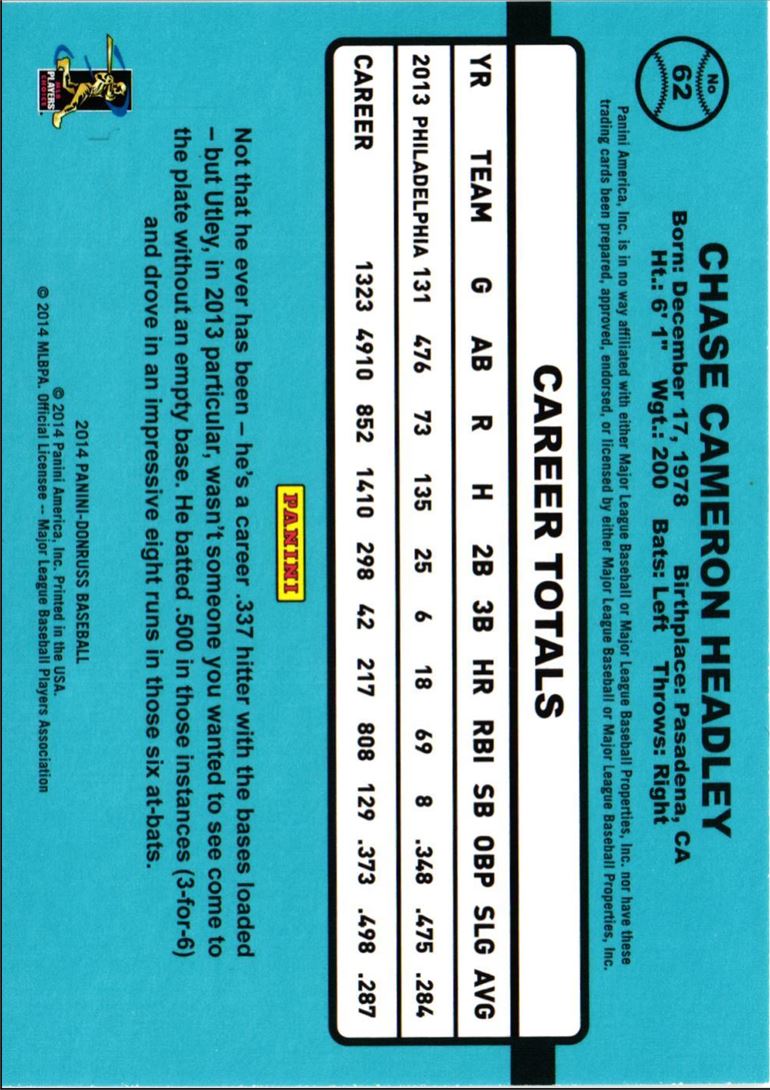 2014 Donruss Chase Utley