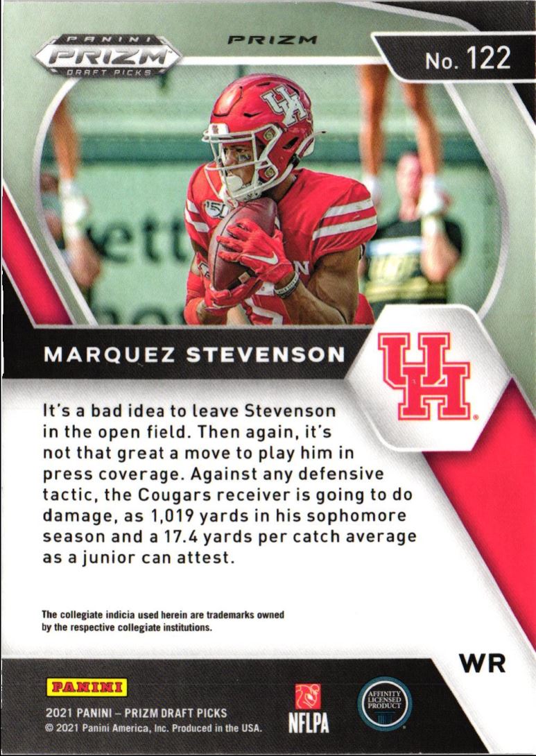 2021 Panini Prizm Draft Picks Collegiate Red Wave Marquez Stevenson