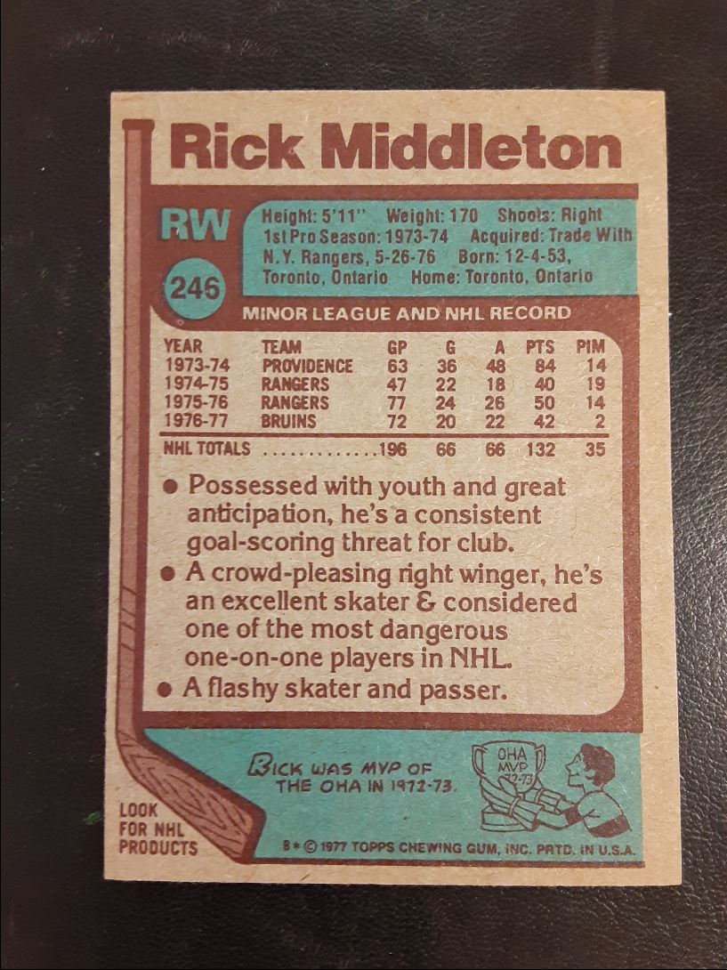 1977 Topps Rick Middleton