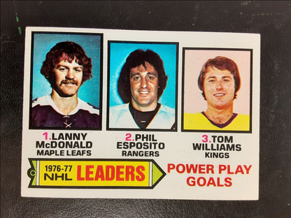 1977 Topps Lanny McDonald/Phil Esposito/Tom Williams