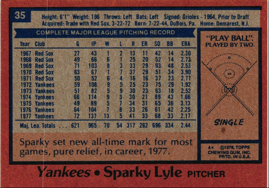 1978 Topps Sparky Lyle