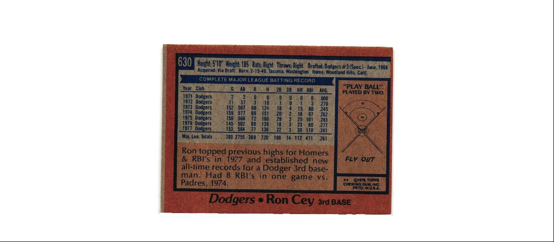 1978 Topps Ron Cey