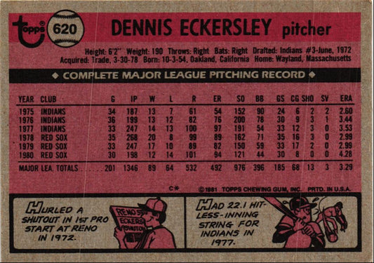 1981 Topps Dennis Eckersley