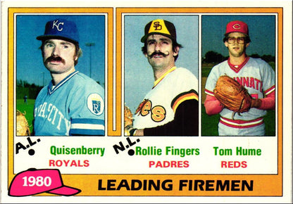 1981 Topps Dan Quisenberry / Rollie Fingers / Tom Hume