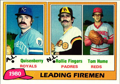 1981 Topps 1980 Leading Fireman - Dan Quisenberry/Rollie Fingers/Tom Hume