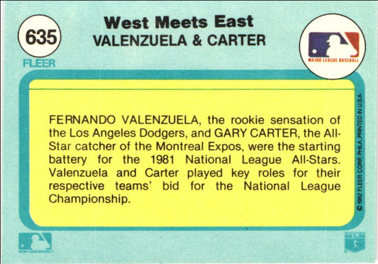 1982 Fleer Fernando Valenzuela/Gary Carter