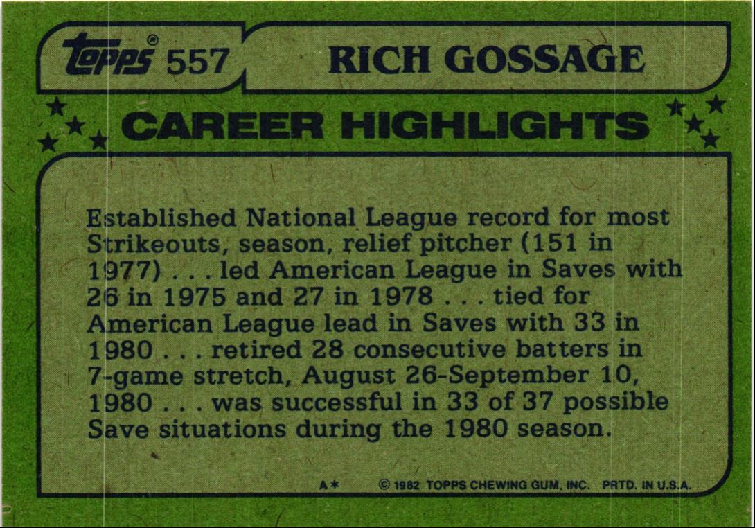 1982 O-Pee-Chee Rich Gossage